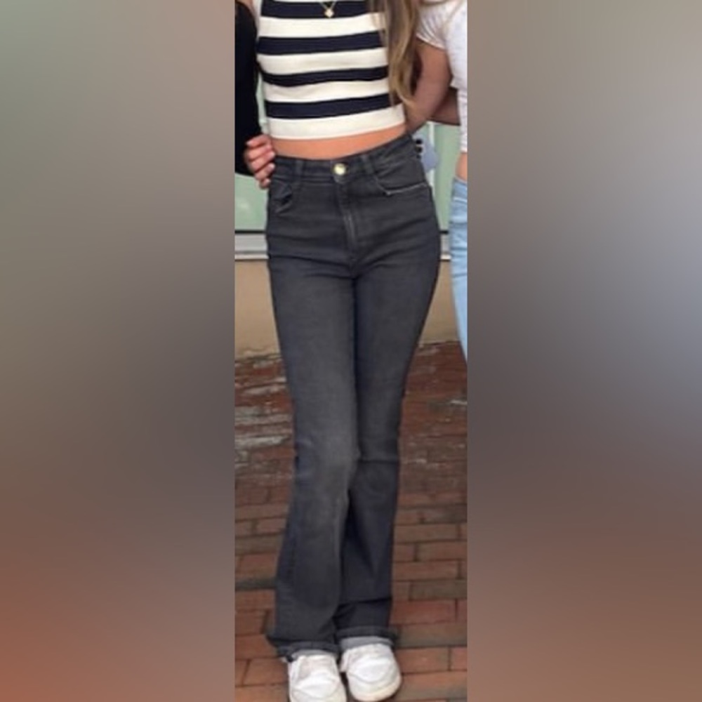 Zara High Rise Flare Denim Jeans
